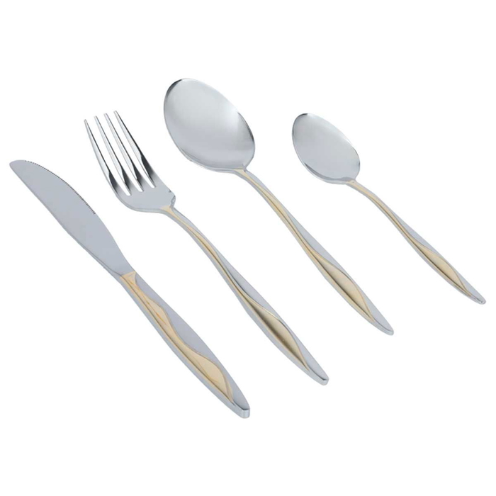 طقم ملاعق استيل بحقيبة ألمنيوم السيف غاليري، 72 قطعة، نقش ذهبي - فضي product image 3