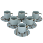 Al Saif Gallery Porcelain Coffee Cup Set, 12 Pieces - Light Grey product image 2