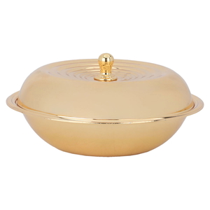 Al Saif Gallery steel date, 13 cm, circular, golden embossed, with lid - gold product image