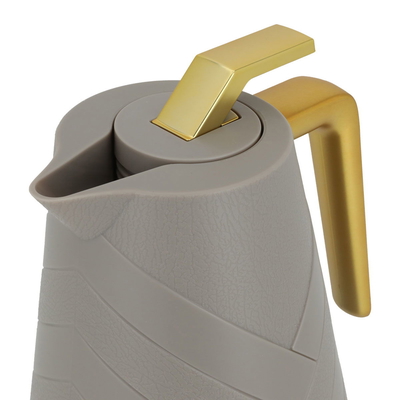 Glory thermos, 1 liter, golden handle, thermal glass inner container, plastic outer shell - Cappuccino product image 4