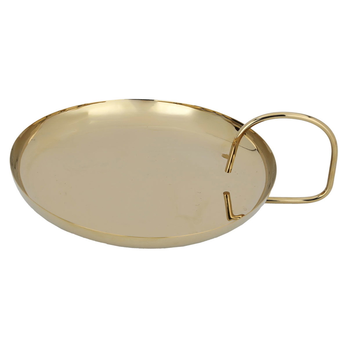 Al Saif Gallery steel serving stand, 37 x 37 x 12 cm, circular - gold product image 1