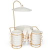 Al Saif Gallery porcelain soup set, 15 pieces, gold-white marble stand product image 1