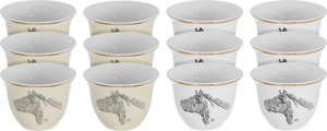 Al Saif Gallery Arabic coffee cups set, 12 pieces, 90 ml, horse pattern - beige product image