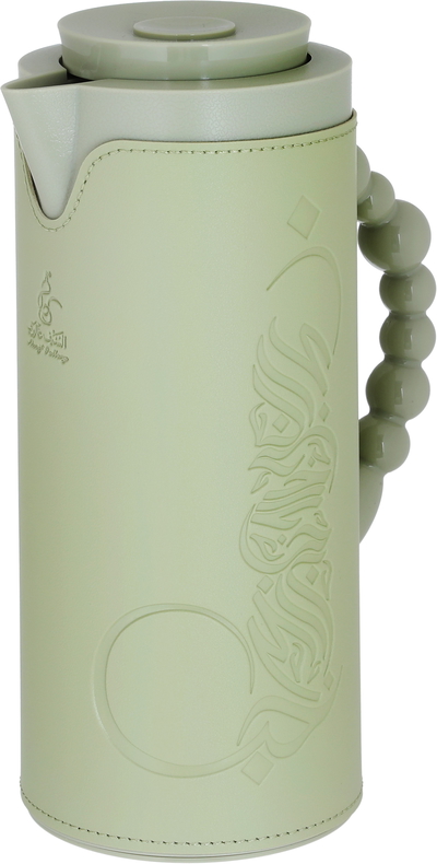 Al Saif Gallery Royal 7 Glass Thermos, 1 Liter, Plastic Body With Leather Cover - Green product image 3