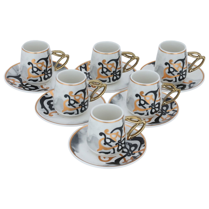 Al Saif Gallery porcelain coffee cup set, 12 pieces - white product image 2