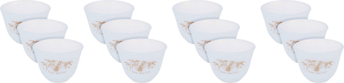 Arcopal Al Saif Gallery Arabic Coffee Cups Set, Korean, Branch Pattern, 12 Pieces - White product image 3