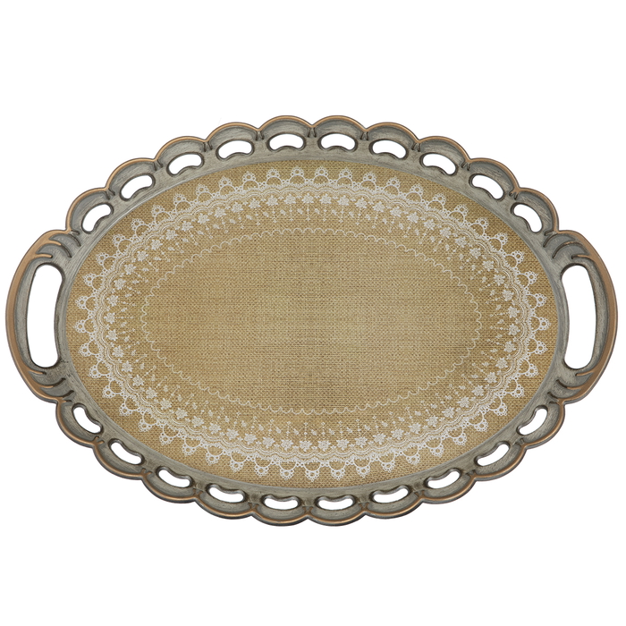 Al Saif Gallery Plastic Serving Trays, 45 X 32 X 2 Cm - Gold product image 1