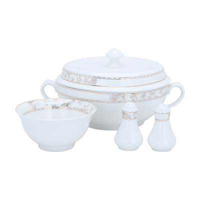 Al Saif Gallery Porcelain Dining Set, 77 Pieces - Golden White product image 3