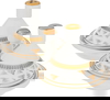 طقم سفرة بورسلان السيف غاليري، 62 قطعة - ابيض ذهبي product image 14