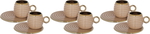 Al Saif Gallery Porcelain Coffee Cups And Saucers Set, 12 Pieces - Golden Brown product image 1