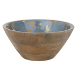 Al Saif Gallery Wooden Serving Bowl, Round, Deep, Wooded - Blue product image 1