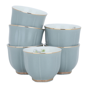 Al Saif Gallery Porcelain Coffee Cup Set, 12 Pieces - Light Grey product image