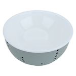 Al Saif Gallery steel bowl, round, double gray base, 17 x 17 x 9 cm - white product image 1