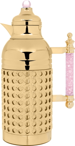 Sarah Estelle Al Saif Gallery thermos set, 1+1 liter, pink crystal handle, 2 pieces - gold product image 4