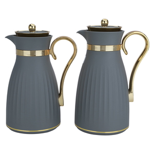 Al Saif Gallery Plastic Thermos Set (Dana), 1 liter - 0.75 liters, 2 pieces - gray product image