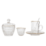 Max Glass tea and coffee serving set, 26 pieces, gold-clear edges product image 2