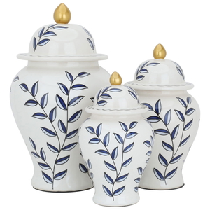 Al Saif Gallery Porcelain Vase Set, 3 Pieces - White And Blue product image