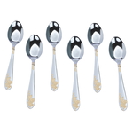 Al Saif Gallery steel tea spoon set, 6 pieces - silver with gold engraving product image 2