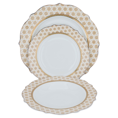 Al Saif Gallery porcelain dining set, round, 65 pieces - white product image 5