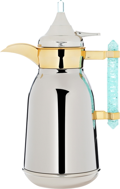 Al Saif Gallery Stainless Steel Thermos Set, 1/1 Liter, 2 Pieces - Silver Gold product image 3