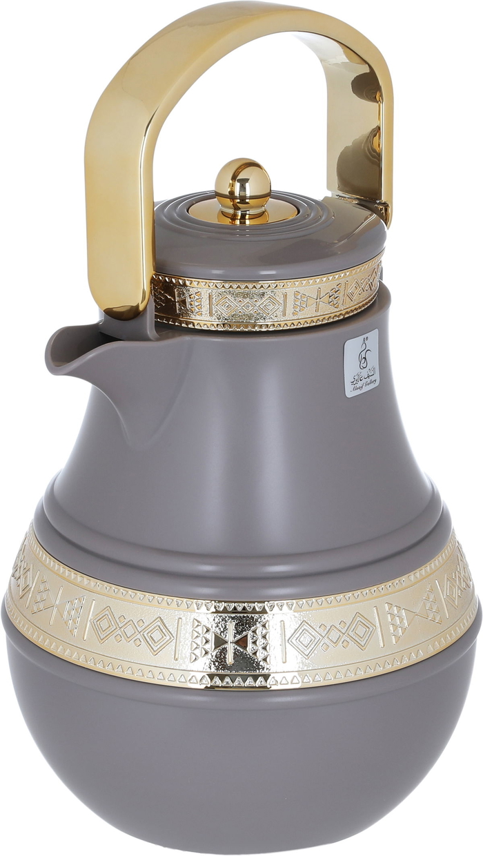 Al Saif Gallery Amal Plastic Thermos Set, 1 - 0.75 litres, gilded, 2 pieces - Cappuccino product image 3