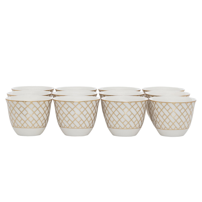 Al Saif Gallery porcelain coffee cup set, 12 pieces - white product image 2