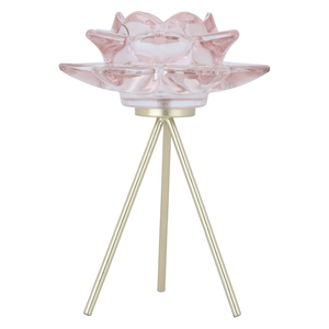 Al Saif Gallery Glass Candle Holder, Round - Pink product image