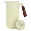 Timeless Tara Steel Thermos, 1.2 Liter, Wooden Handle, Squeeze - Yellow product image 2