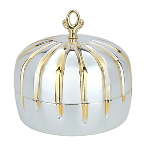 Al Saif Gallery Steel Tamriya, 13.2x13.2x9.7 cm, with lid - Gold product image