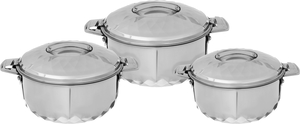 Al Saif Gallery steel food container set, 1 + 1.5 + 2.5 litres, 3 pieces - silver product image