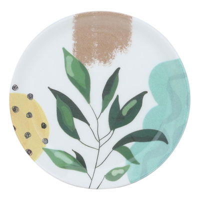 Al Saif Gallery porcelain serving plate, 10 cm, olive branch pattern - white product image 1