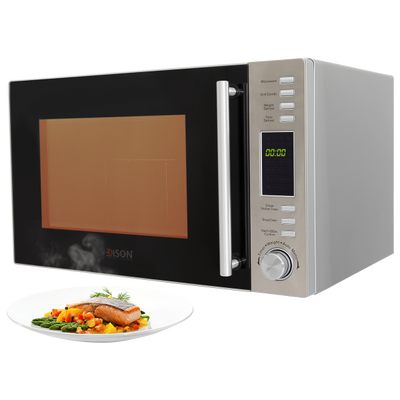 Edison Ed-30Dgs Microwave Steel, 900 Watt, 30 Liter, Digital Display, Button Control, Square - Silver Black product image 1