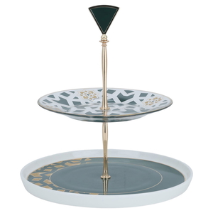 Al Saif Gallery Porcelain Cake Stand, 2 Levels - Multicolor product image