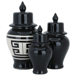 Al Saif Gallery Porcelain Vase Set, 3 Pieces - Black product image