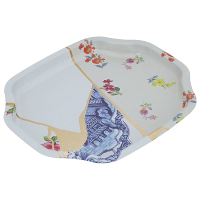 Al Saif Gallery Melamine Tray, 160x192x10 cm, Flower Pattern - White product image 1