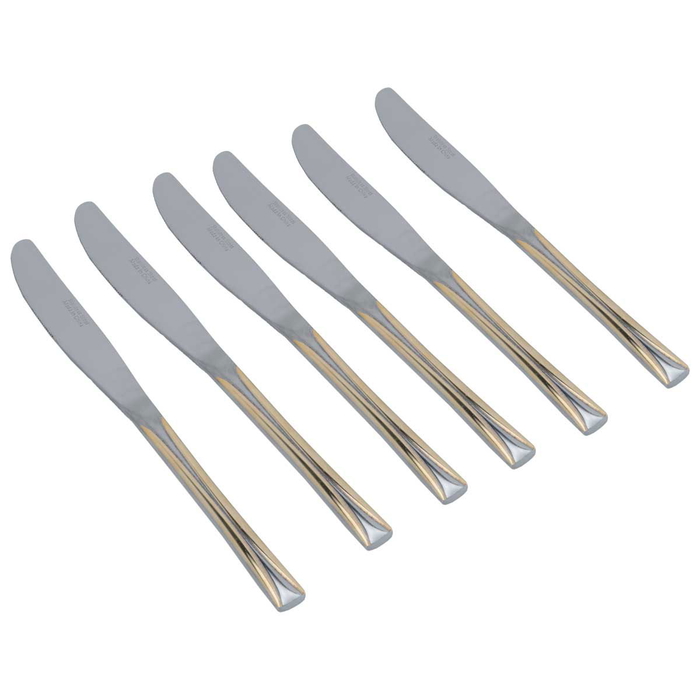 Al Saif Gallery steel cutlery set, 24 pieces - golden silver product image 2