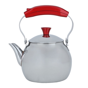 Teapot with red steel handle, HASCEVHER, 1 Liter - Silver product image