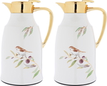 Al Saif Gallery Taghreed Steel Thermos Set, 0.75/1L, 2 Pieces - Pearl product image 1