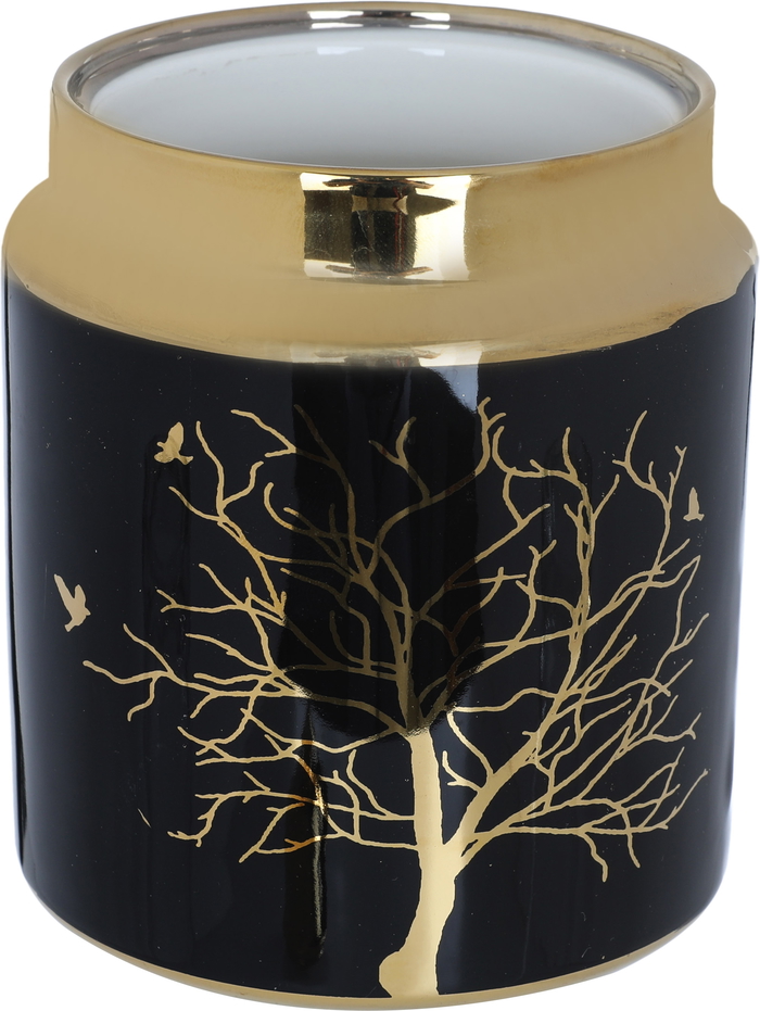 Al Saif Gallery porcelain spice box set, wooded, with golden stand, 8 pieces - black product image 3