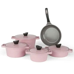 Tornado Granite Cookware Set, 9 Pieces, 20 / 24 / 24 / 28 / (28) cm, Korean - Pink product image 1