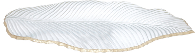 Al Saif Gallery glass sweet dish, 42 x 23 x 2 cm, leaf shape, golden rims - transparent product image 1