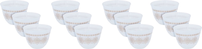 Arcopal Al Saif Gallery cups set, 12 pieces - white and golden product image 1