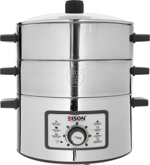 Edison Digital Sms-30Fj Steam Cooker Steel, 1600 Watt, 1.5 Liter, 327 X 327 X 367 Mm, 6 Functions - Silver product image