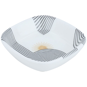 Al Saif Gallery Porcelain Serving Plate, 10X10X3 Cm, Square - Black White product image