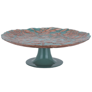 Al Saif Gallery Glass Serving Stand, 28X28X12 Cm - Green product image