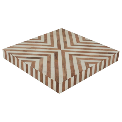 Al Saif Gallery wood serving table, 44x44x64 cm, squares, large - brown product image 4