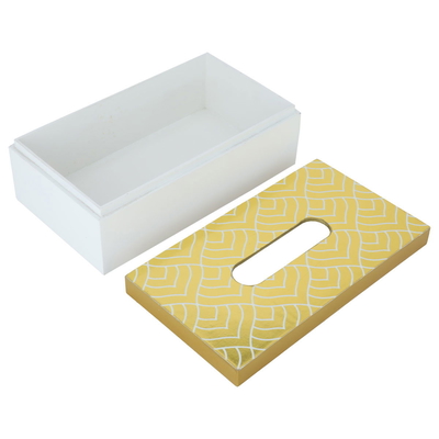 Al Saif Gallery wooden tissue box, with engraved lid - white product image 2