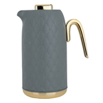 Timeless plastic rattan thermos, 1 liter, golden-dark gray handle product image 1