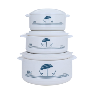 Cello Steel Food Container Set, 3 Pieces - White product image