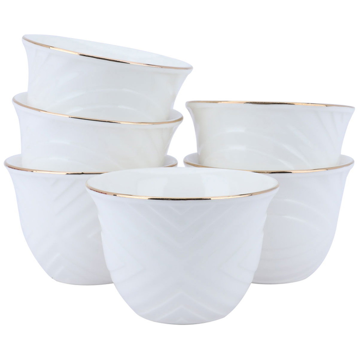 Al Saif Gallery porcelain coffee cup set, 12 pieces - white product image 1